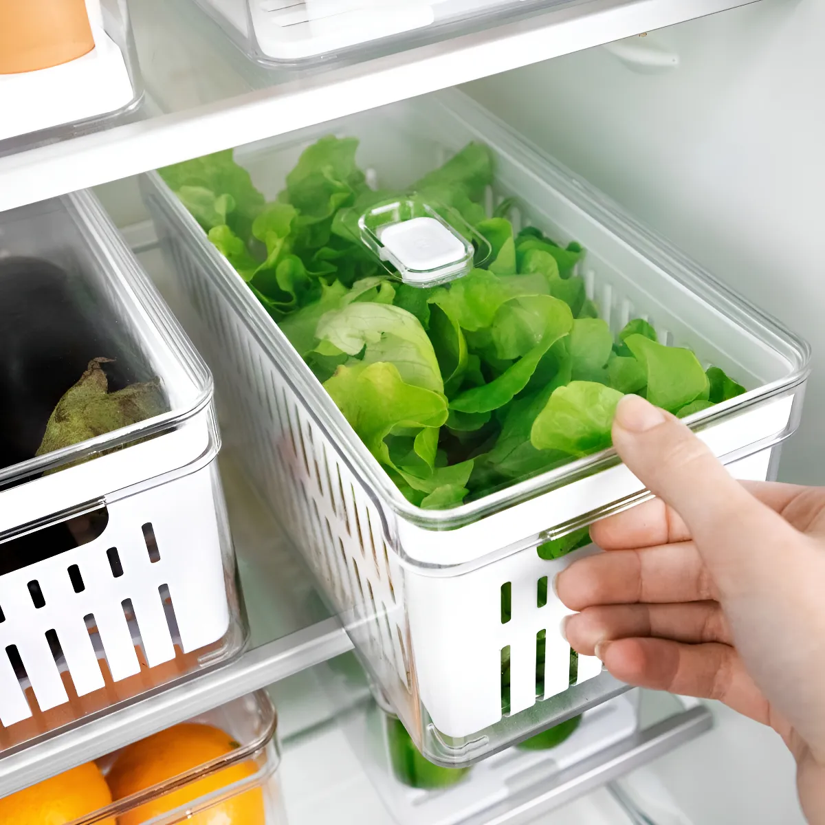 Organizador de geladeira transparente